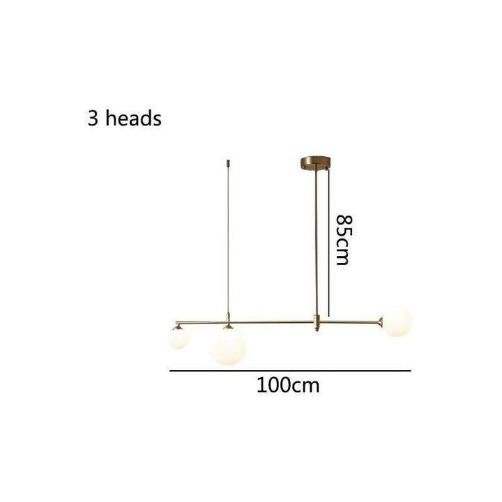 Boule Verre Cuivre Suspendue | Maso - Designix Suspension luminaire 3 têtes Sans ampoule