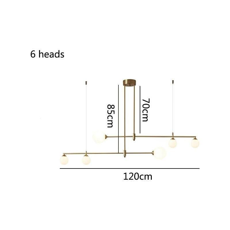 Boule Verre Cuivre Suspendue | Maso - Designix Suspension luminaire 6 têtes Sans ampoule