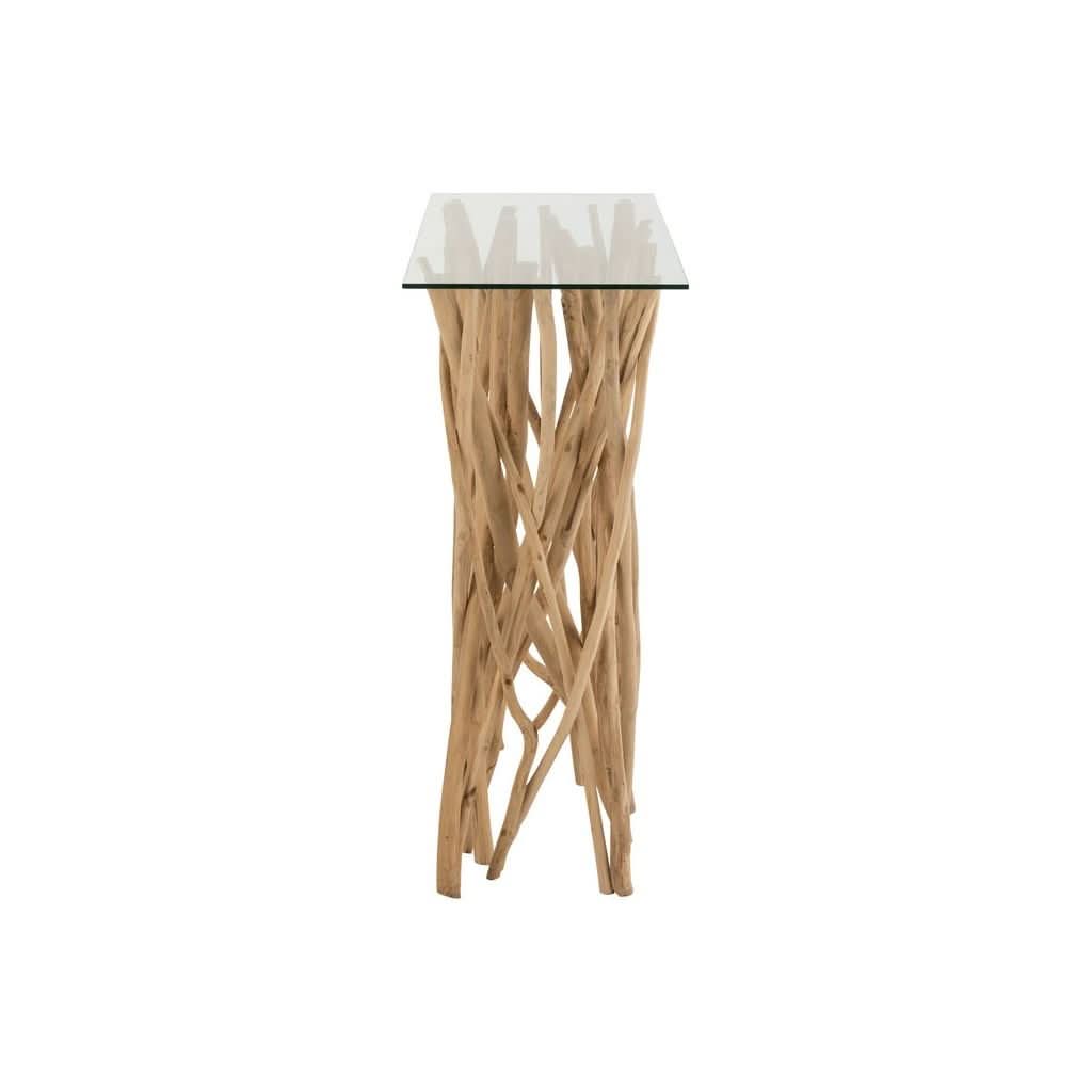 Branches Console Bois Teck Verre | Vela - Designix Console