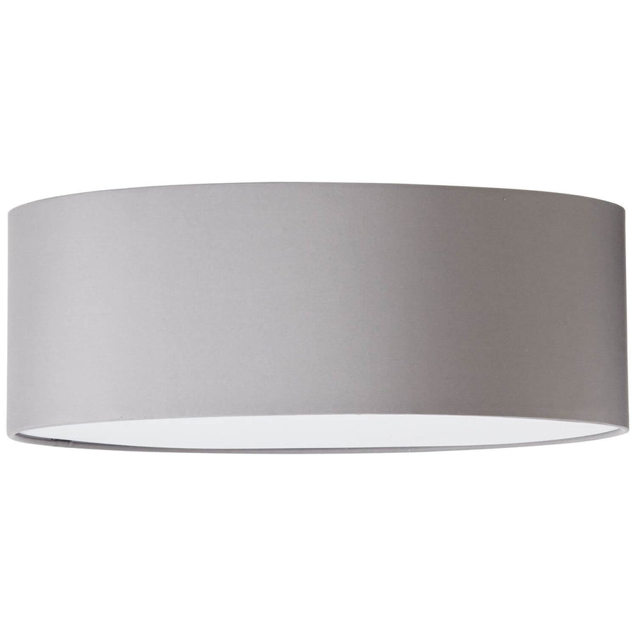Autre angle de face du plafonnier gris avec abat-jour tambour