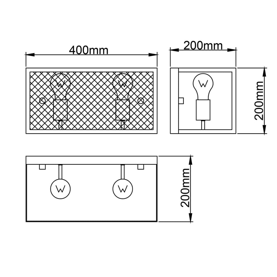 Applique murale Maze 2 lumières noire