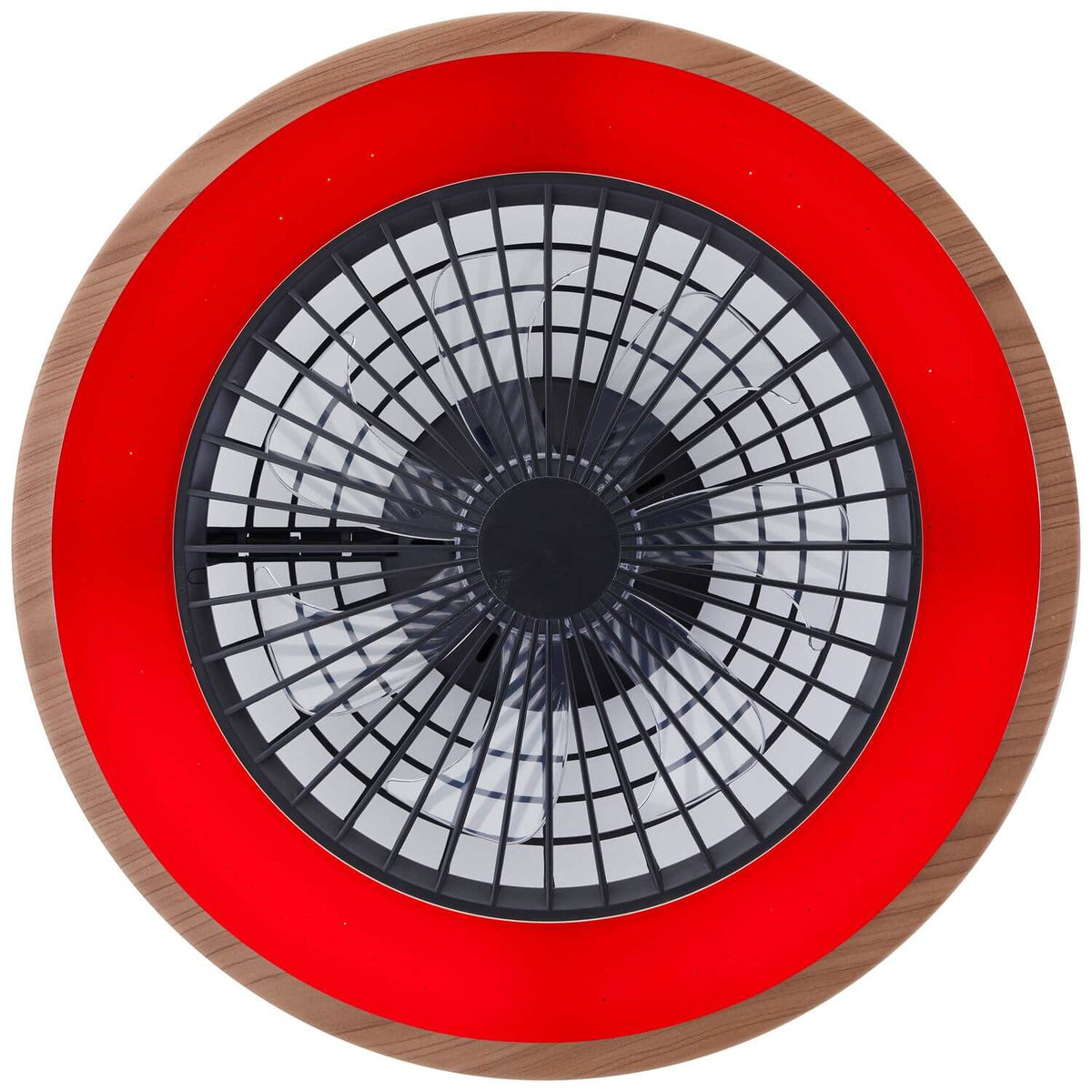Ventilateur de plafond lumineux Slimline bois et noir