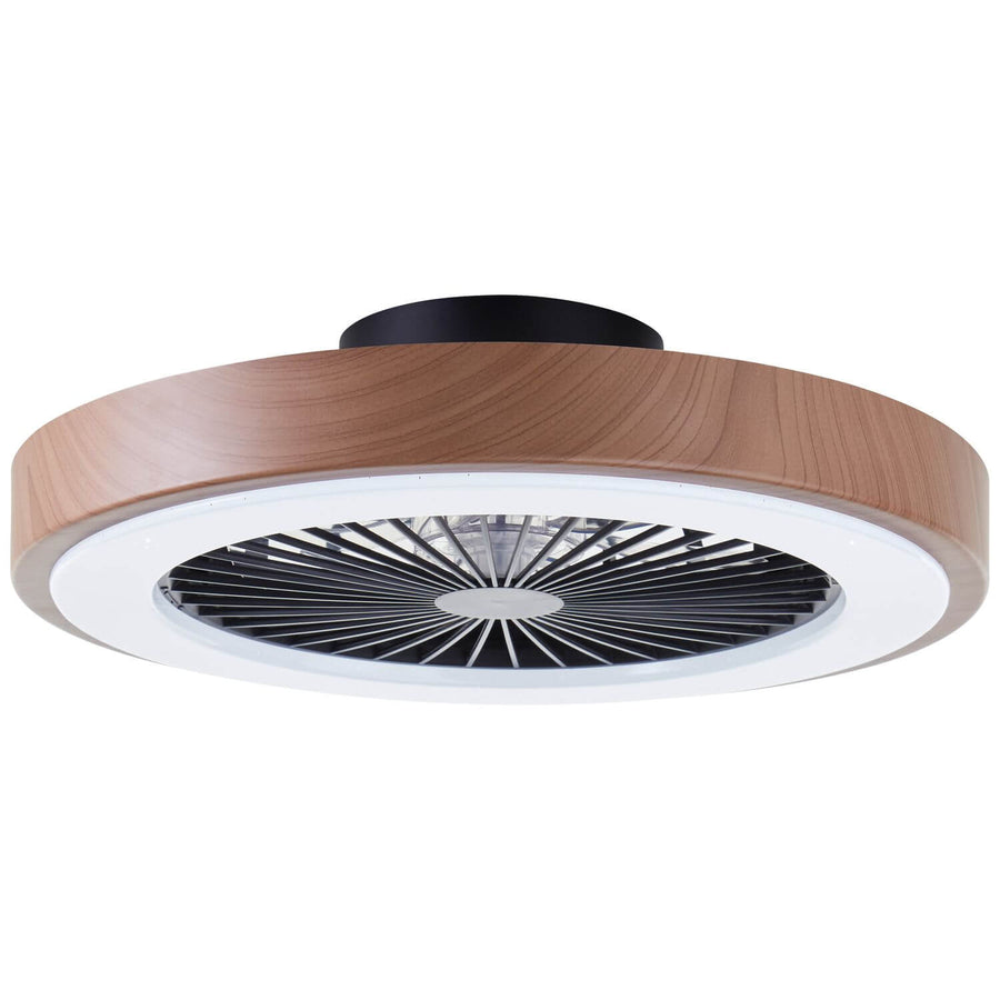 Ventilateur de plafond lumineux Slimline bois et noir