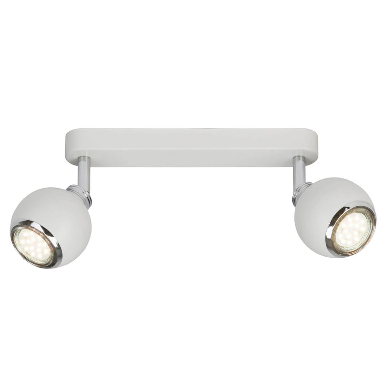 Plafonnier Ina 2 lumières blanc et chromé