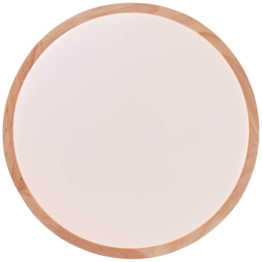 Plafonnier Slimline bois clair et blanc, Ø 34,5 cm