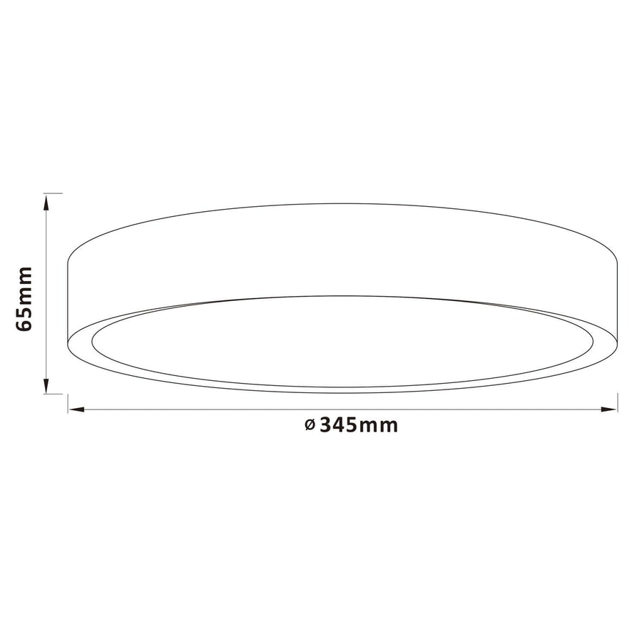 Plafonnier Slimline bois clair et blanc, Ø 34,5 cm