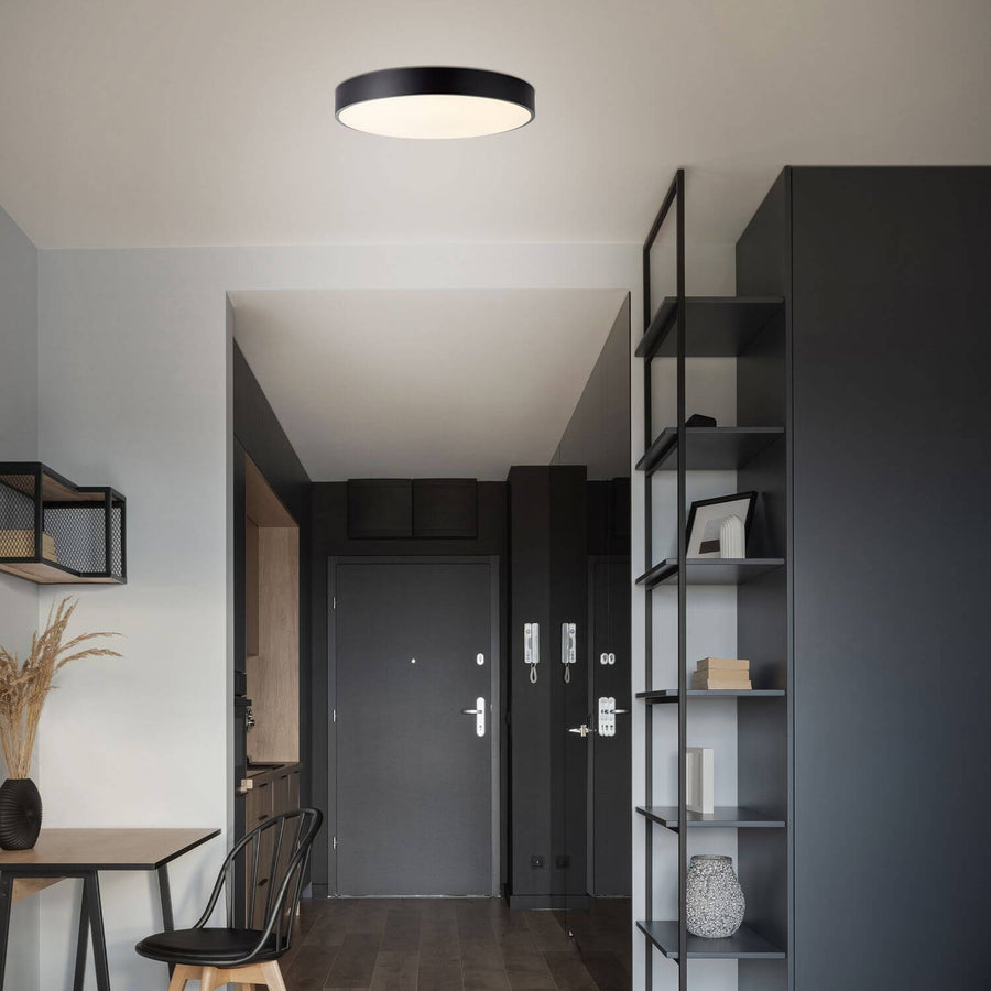 Plafonnier Slimline noir et blanc, Ø 49 cm