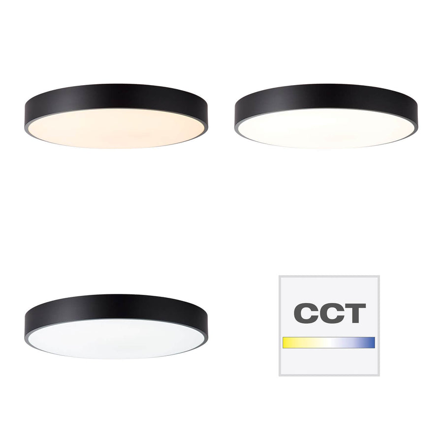 Plafonnier Slimline noir et blanc, Ø 49 cm