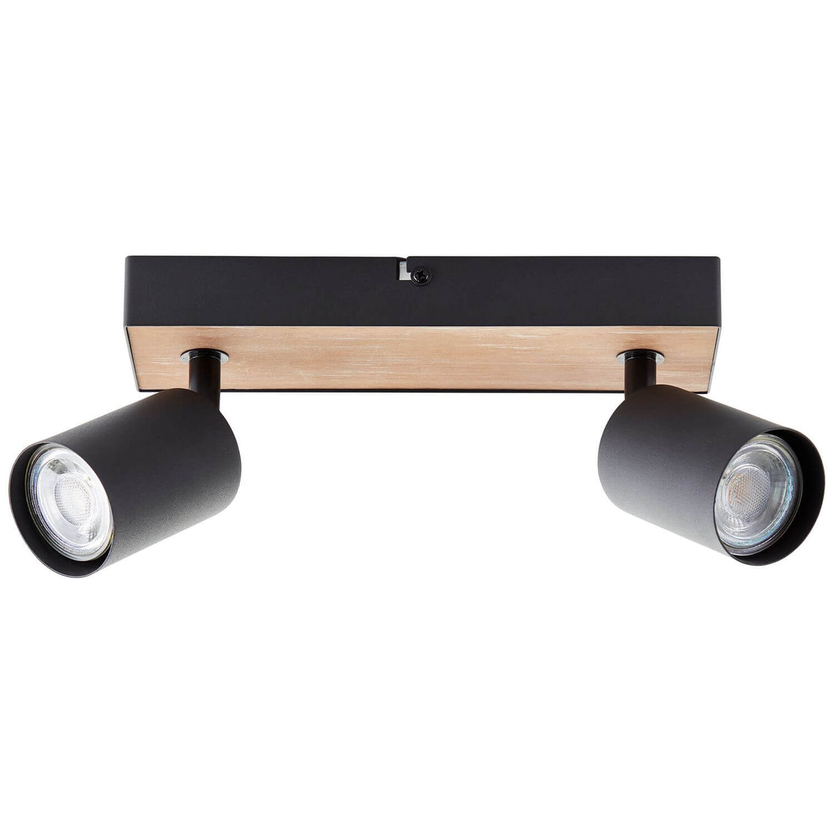Plafonnier Jello Wood 2 lumières noir et bois