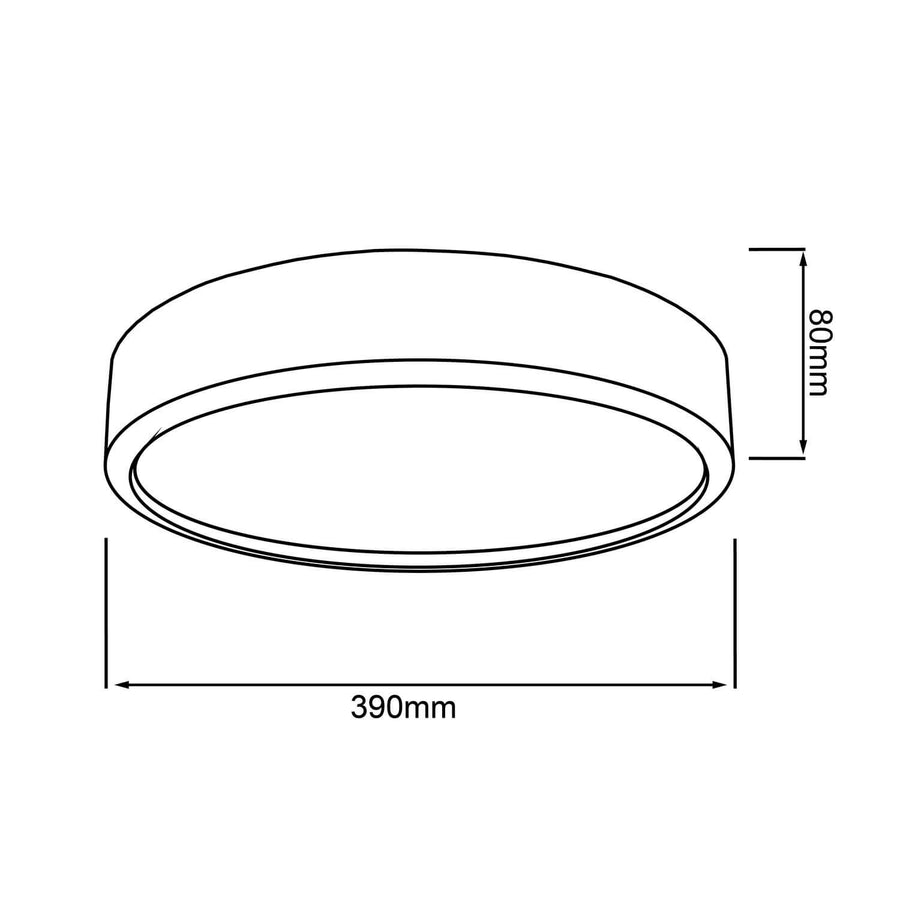 Plafonnier Slimline bois clair et blanc, Ø 39 cm