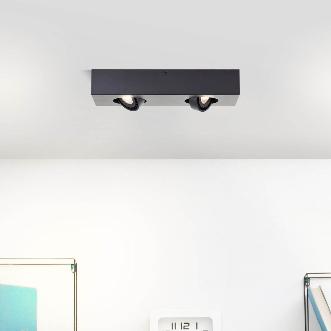 Plafonnier Doro 2 lumières beige et noir