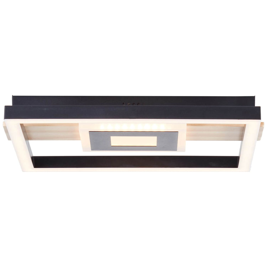 Plafonnier Baldo noir et bois