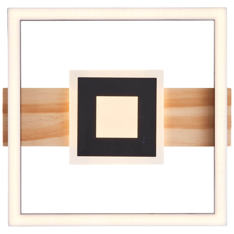 Plafonnier Baldo noir et bois