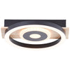 Plafonnier Maureen noir et bois, L 22 cm