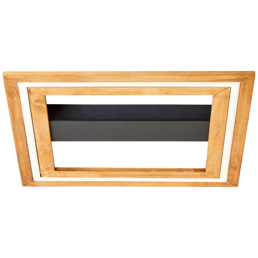 Plafonnier Rhea noir et bois
