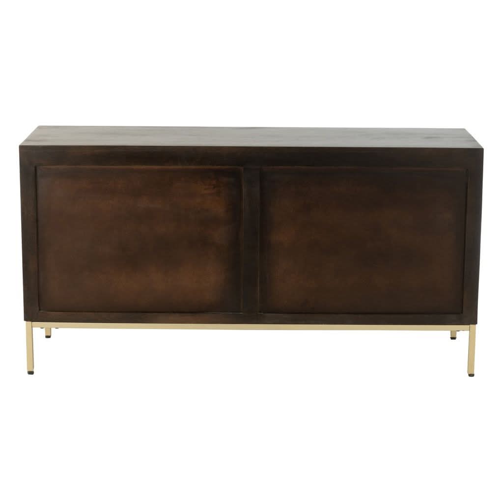 Buffet 2 Portes Bois Mangue Fer Or | Wora