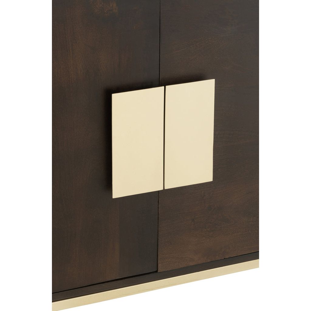 Buffet 2 Portes Bois Mangue Fer Or | Wora - Designix Buffet