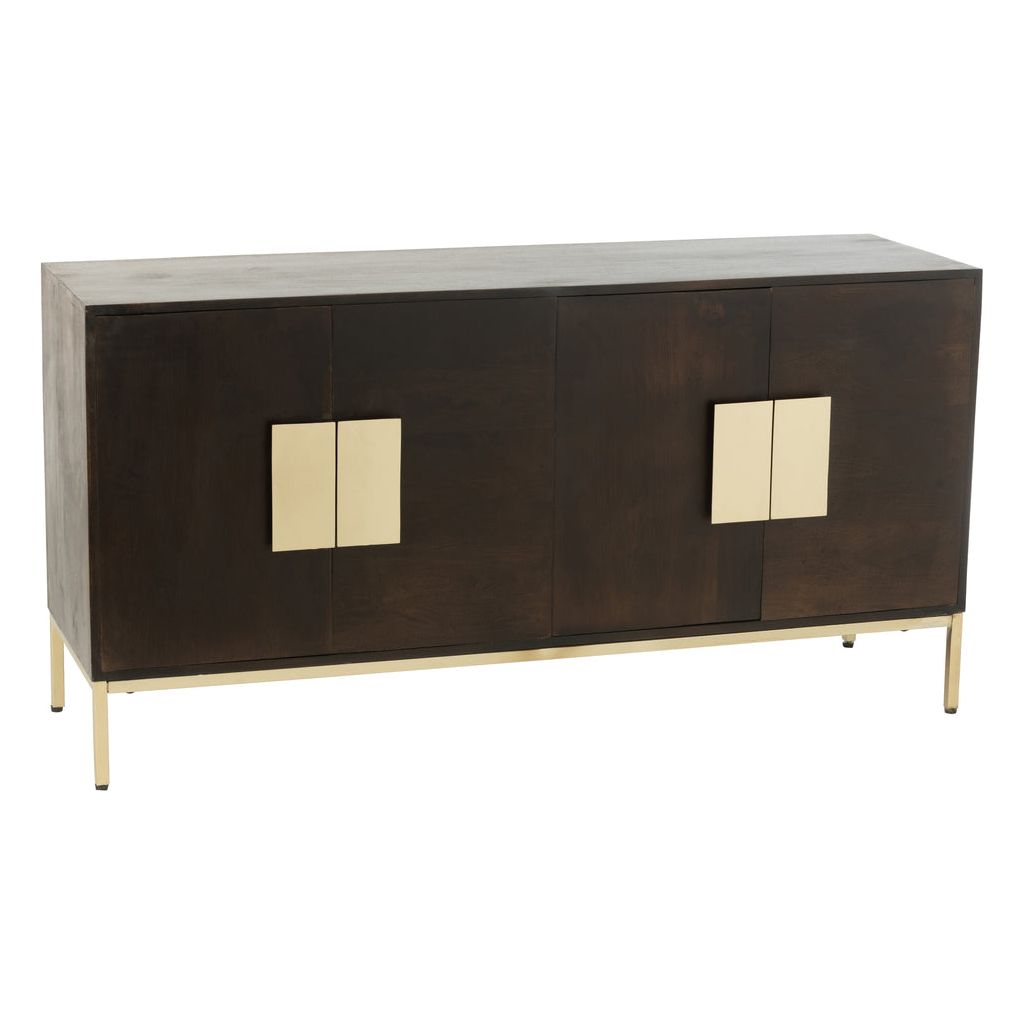 Buffet 2 Portes Bois Mangue Fer Or | Wora - Designix Buffet