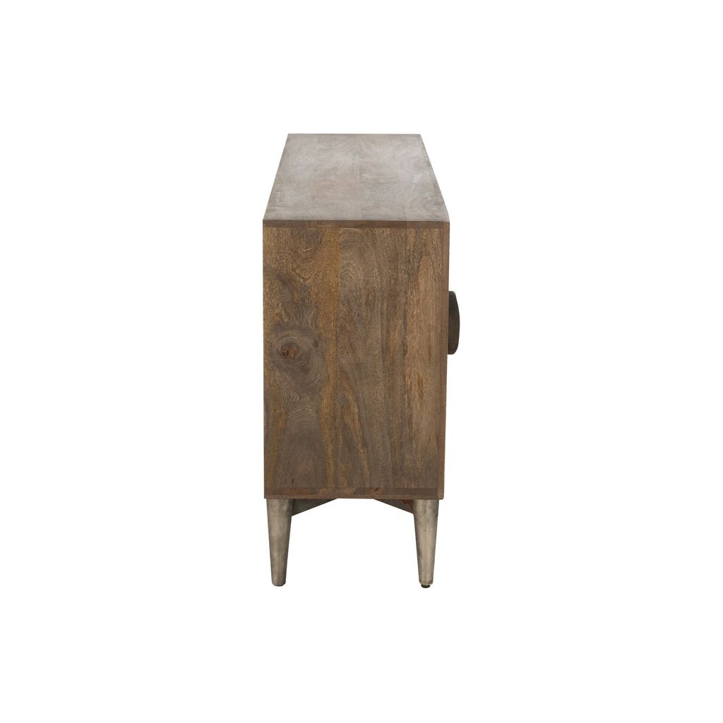 Buffet 4 portes en bois de manguier/MDF marron | Designix -     - https://designix.fr