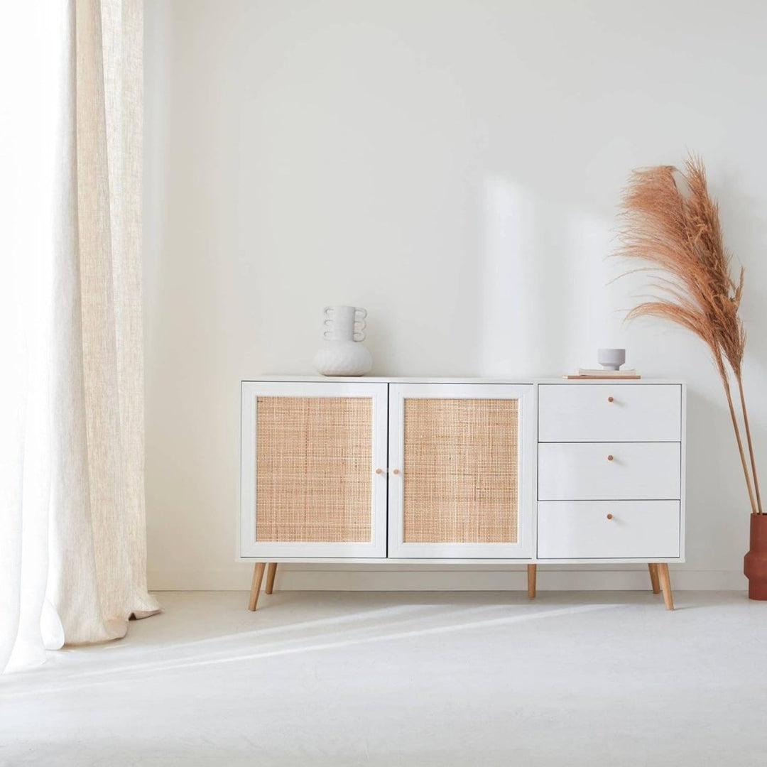 Buffet Cannage Bohème Blanc | Lore - Designix Buffet