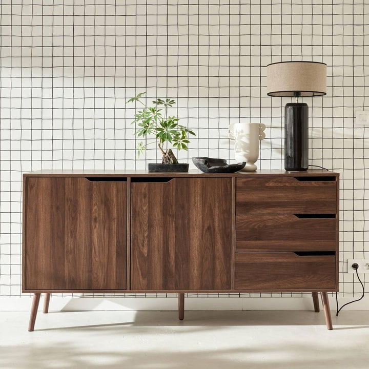 Buffet Scandinave Bois Noyer | Aube - Designix Buffet