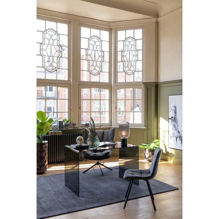 Bureau Design Verre Noir | Reya - Designix Bureau