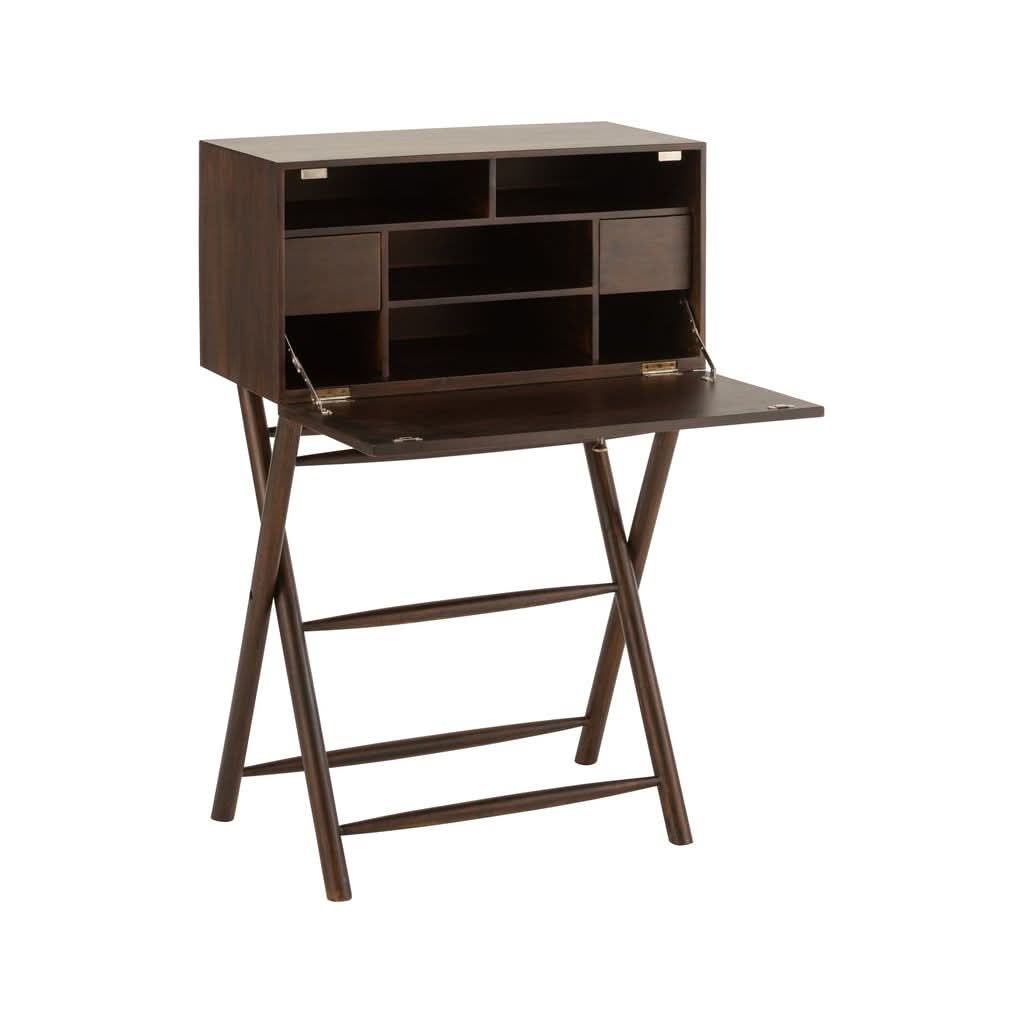 Bureau en Bois de Manguier Marron Foncé | Dila
