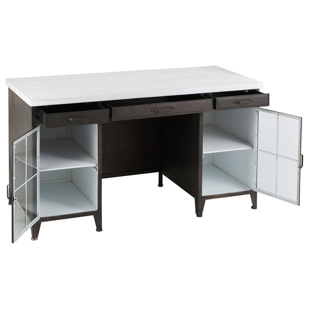 Bureau Noir et Blanc avec 2 Portes | Giro - Designix Bureau