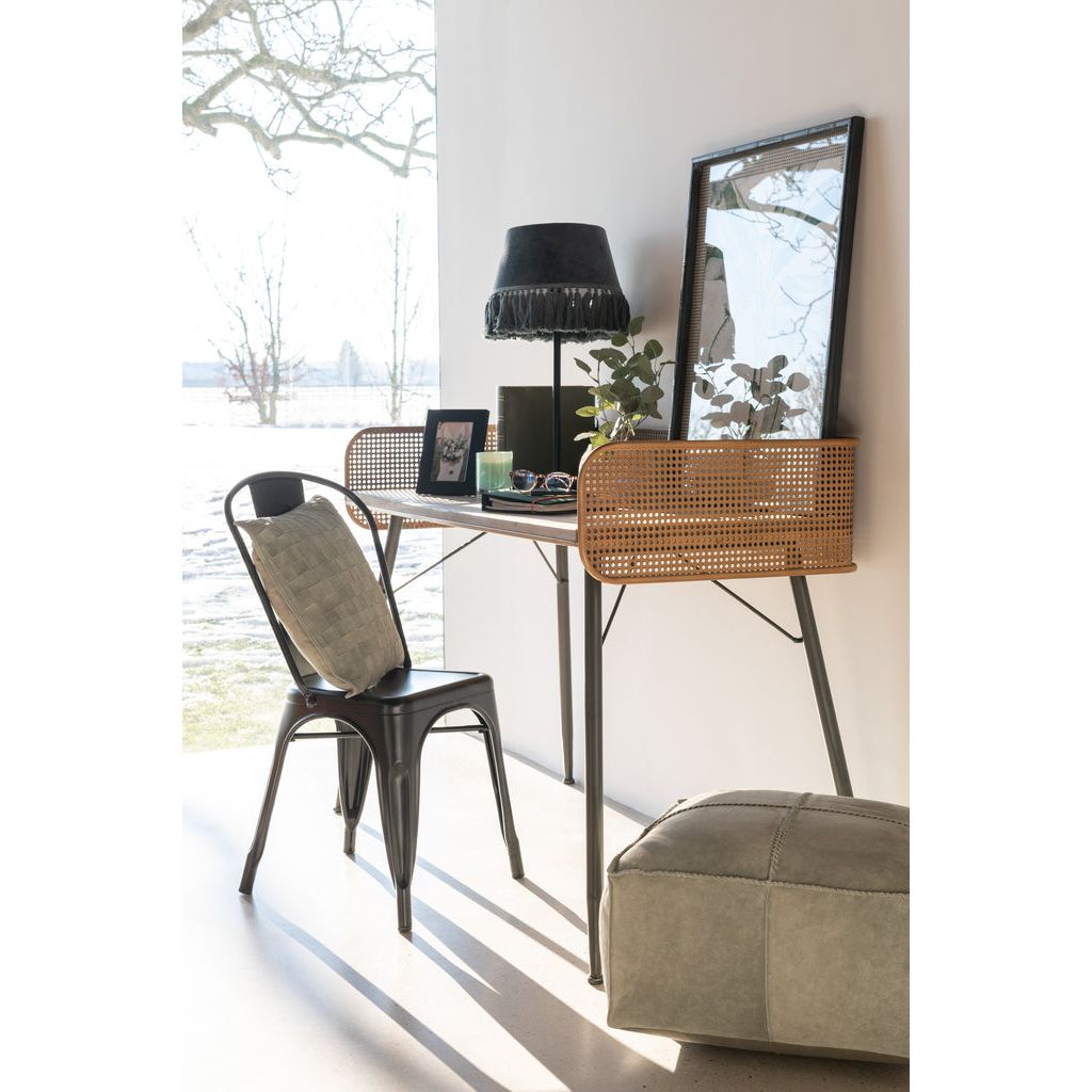 Bureau Noir Métal Bois Naturel | Sela - Designix Bureau