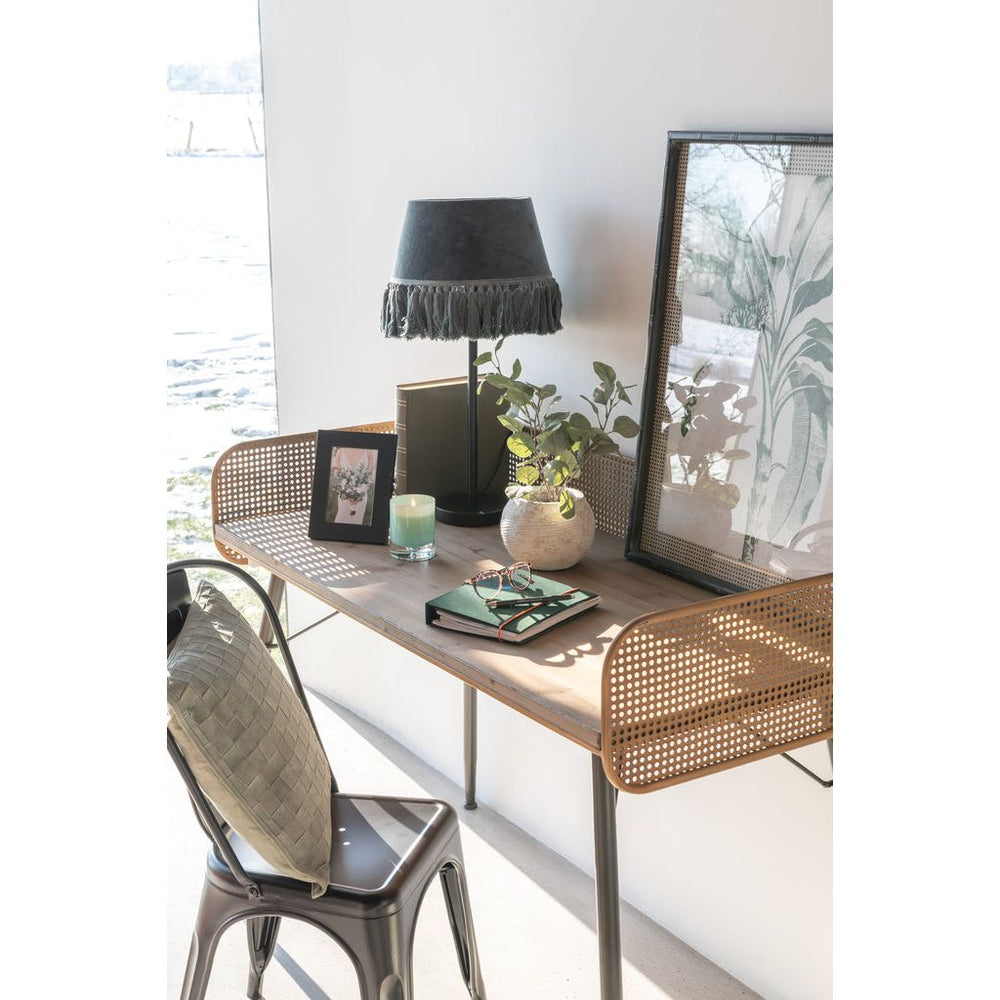 Bureau Noir Métal Bois Naturel | Sela - Designix Bureau