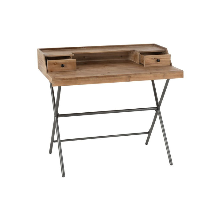 Bureau Rangement Métal Bois Marron | Tiro - Designix Bureau