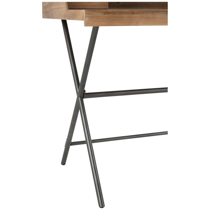 Bureau Rangement Métal Bois Marron | Tiro - Designix Bureau