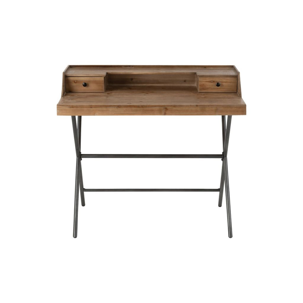 Bureau Rangement Métal Bois Marron | Tiro - Designix Bureau