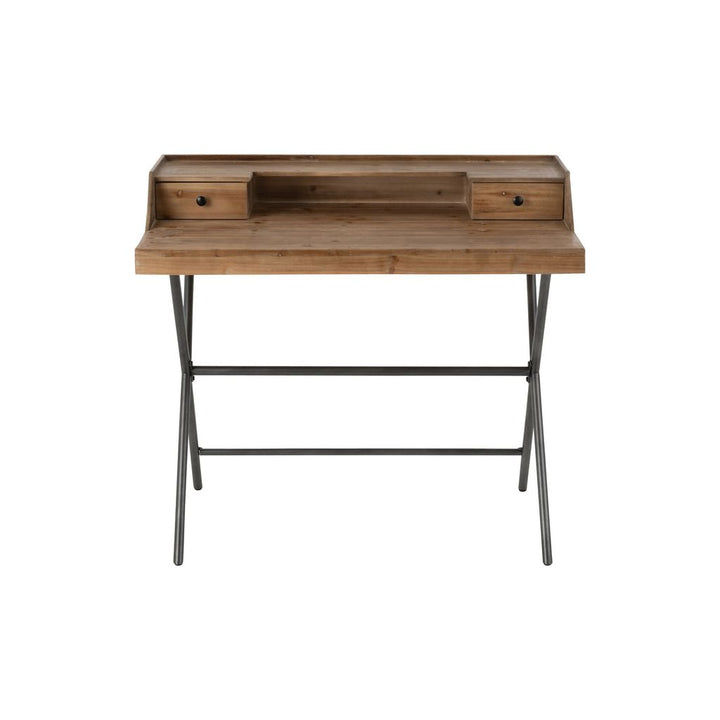 Bureau Rangement Métal Bois Marron | Tiro - Designix Bureau