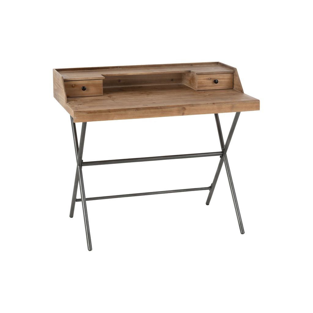 Bureau Rangement Métal Bois Marron | Tiro - Designix Bureau