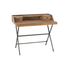 Bureau Rangement Métal Bois Marron | Tiro