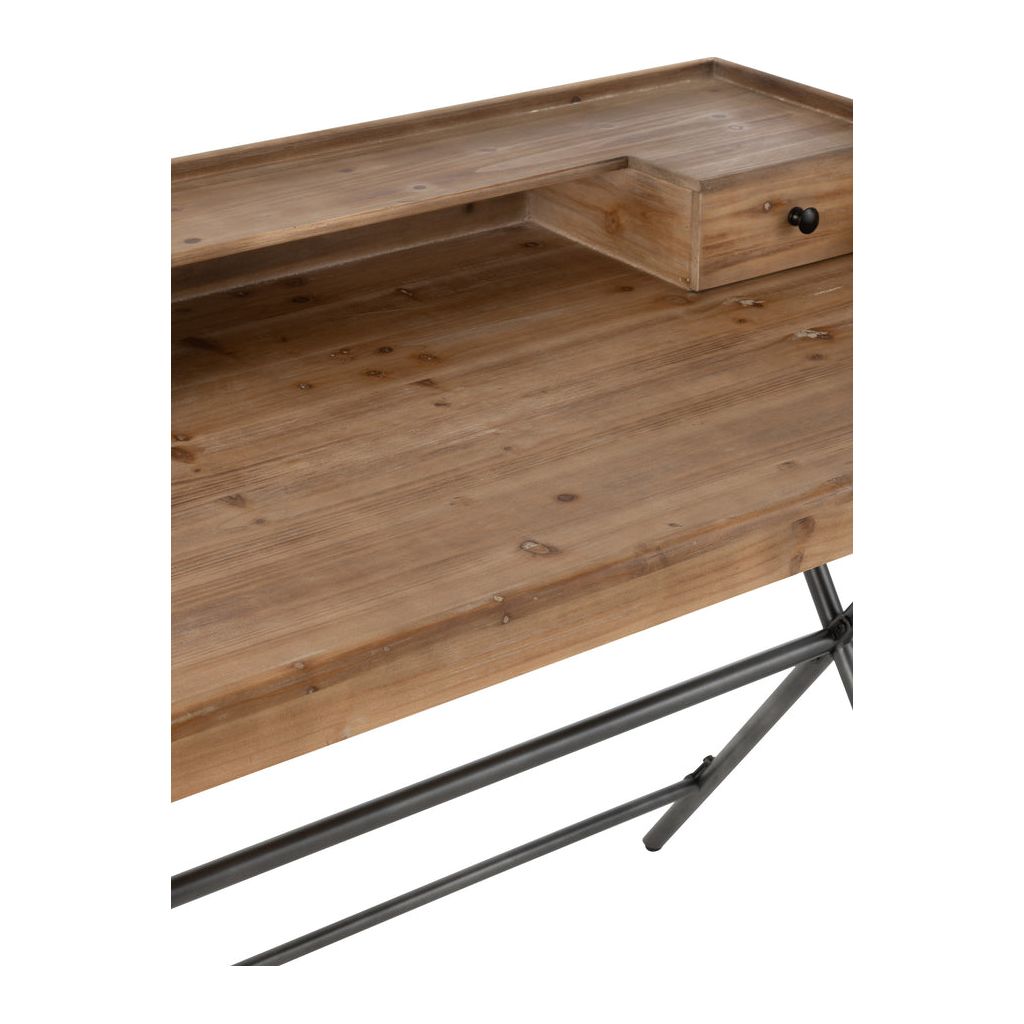 Bureau Rangement Métal Bois Marron | Tiro - Designix Bureau