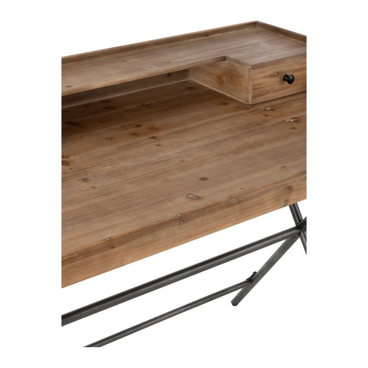Bureau Rangement Métal Bois Marron | Tiro - Designix Bureau
