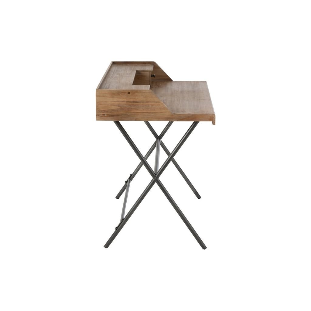 Bureau Rangement Métal Bois Marron | Tiro - Designix Bureau