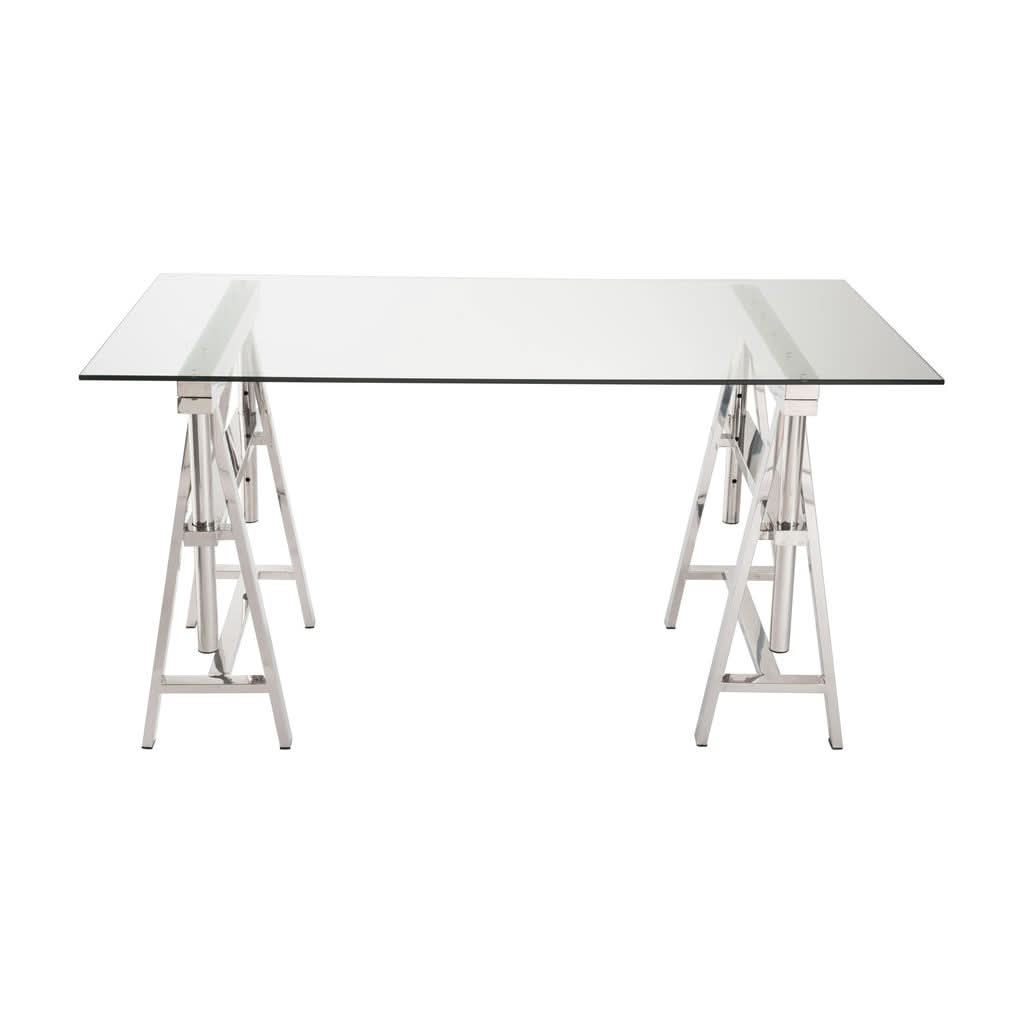 Bureau Réglable Acier Inoxydable Verre | Ulio
