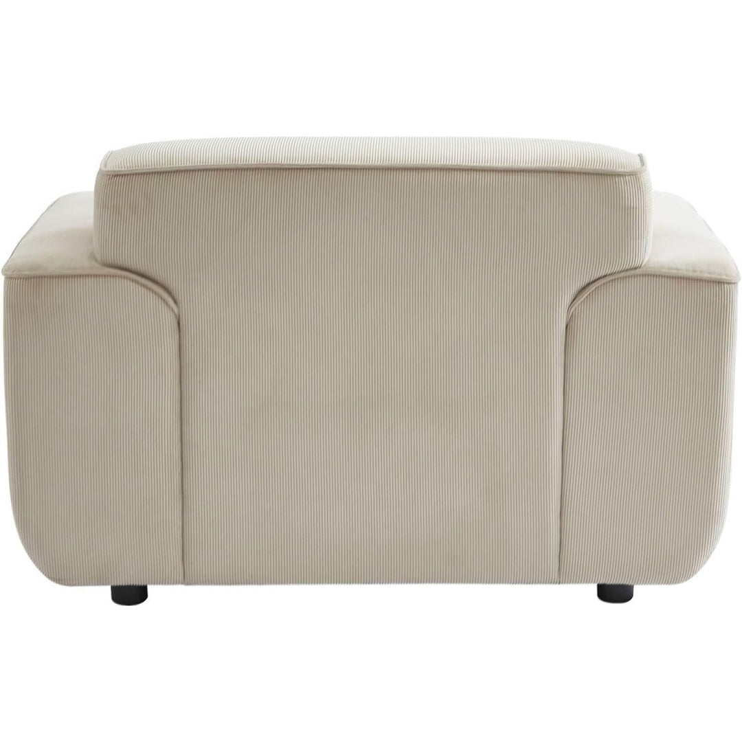 Alice'S Home - Fauteuil Velours Côtelé. Lignes Arrondies. Coussin Fourni. Wallas. L 116 X P 97 X H 73Cm | Designix -     - https://designix.fr/