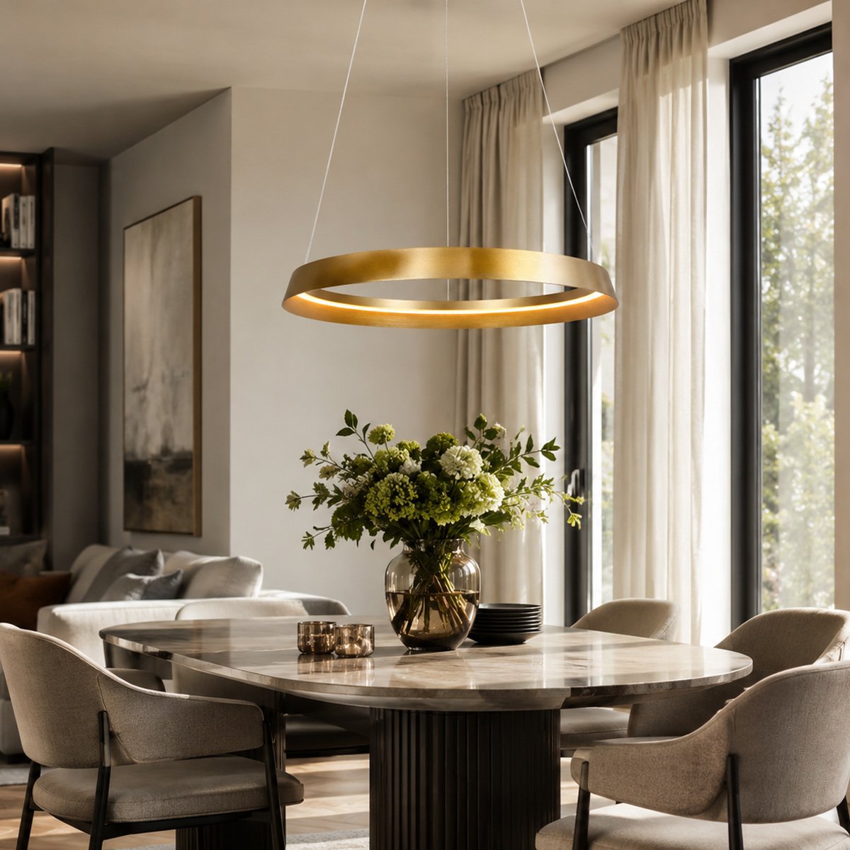 Suspension luminaire Ringlux doré