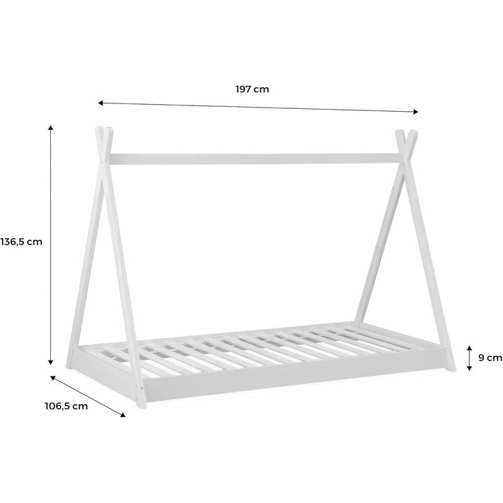 Alice'S Home - Lit Tipi En Bois Massif. Pin Naturel Vert Céladon - Sommier Inclus. 90X190Cm - Tobias | Designix - Amazon    - https://designix.fr/