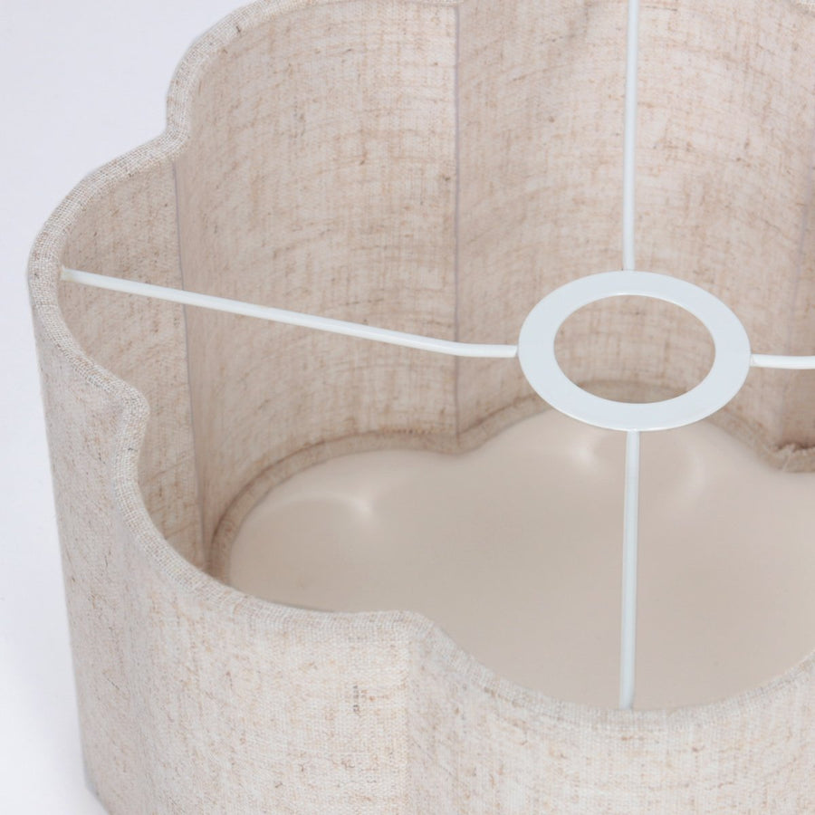 Lampadaire FloraWave noir, abat-jour crème clair Ø30 cm