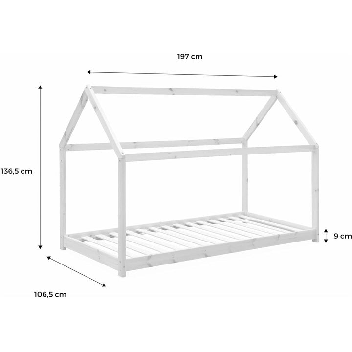 Alice'S Home - Lit Cabane Montessori. Bois Massif En Pin Naturel Blanc - Tobias - Sommier Inclus. 90 X 190 Cm | Designix - Amazon    - https://designix.fr/