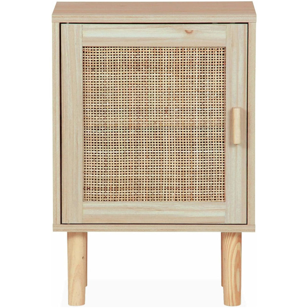 Alice'S Home - Table De Chevet En Cannage Et Décor Bois - Camargue - 40X30X58Cm - 2 Niveaux - 1 Porte - Pieds Droits | Designix - Amazon    - https://designix.fr/