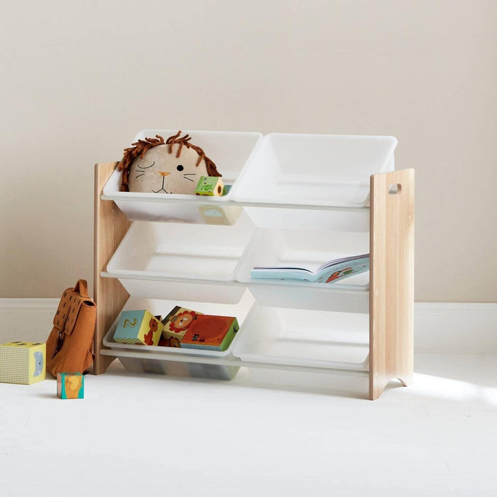 Alice'S Home - Meuble De Rangement Pour Enfant Avec 6 Casiers - Tobias - MDF Décor Bois Naturel. L 84 X P 29.5 X H 60Cm | Designix - Amazon    - https://designix.fr/