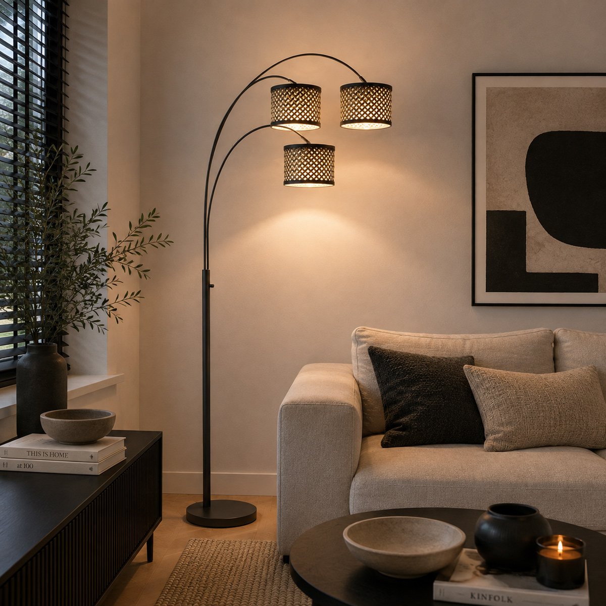 Lampadaire Sparkled Light noir