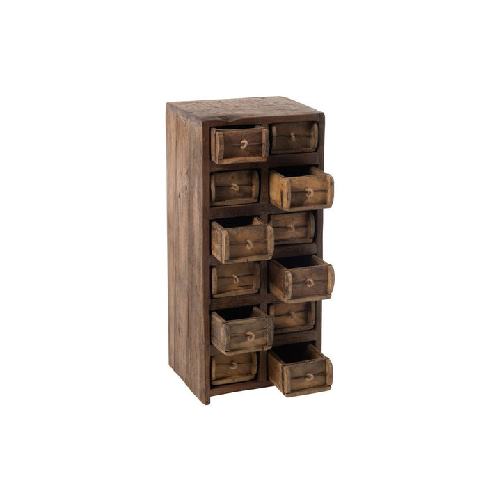 Armoire 12 tiroirs en bois recyclé brut marron | Designix -     - https://designix.fr