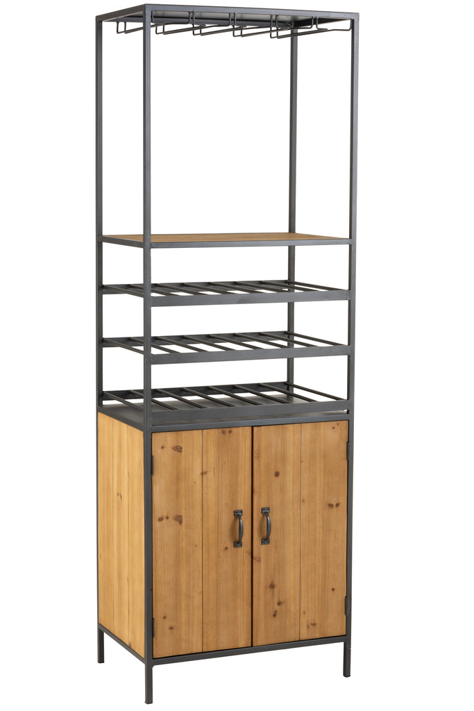 Armoire pour bouteilles de vin + verres en métal/bois naturel | Designix -     - https://designix.fr